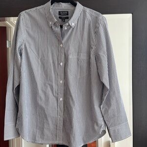 J. Crew Black/White Striped Button-Up Shirt
Size 10